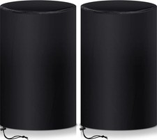 55 Gallon Drum Cover, Rain Water Storage Barrel Cover, Black, 2 Pcs