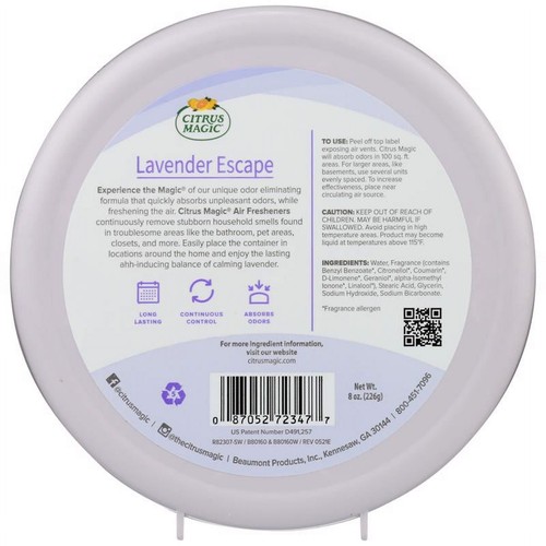 Citrus Magic Lavender Solid Escape Odor Absorber, 8 Ounce - 第 2/2 張圖片