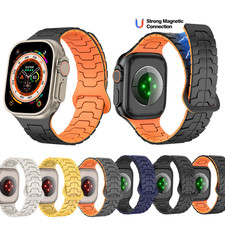Magnetic Strap Silicone Band for Apple Watch Ultra 3 2 SE 11 10 9 8 7 49mm-42mm