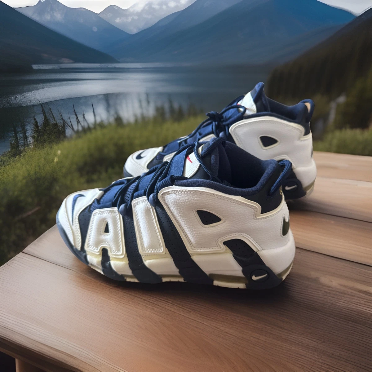 Preços baixos em Nike Air More Uptempo White Midnight Navy | eBay