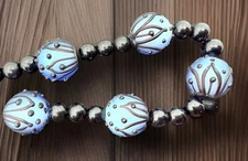 Frosted Matte Lampwork Glass Beads 20mm Qty:4