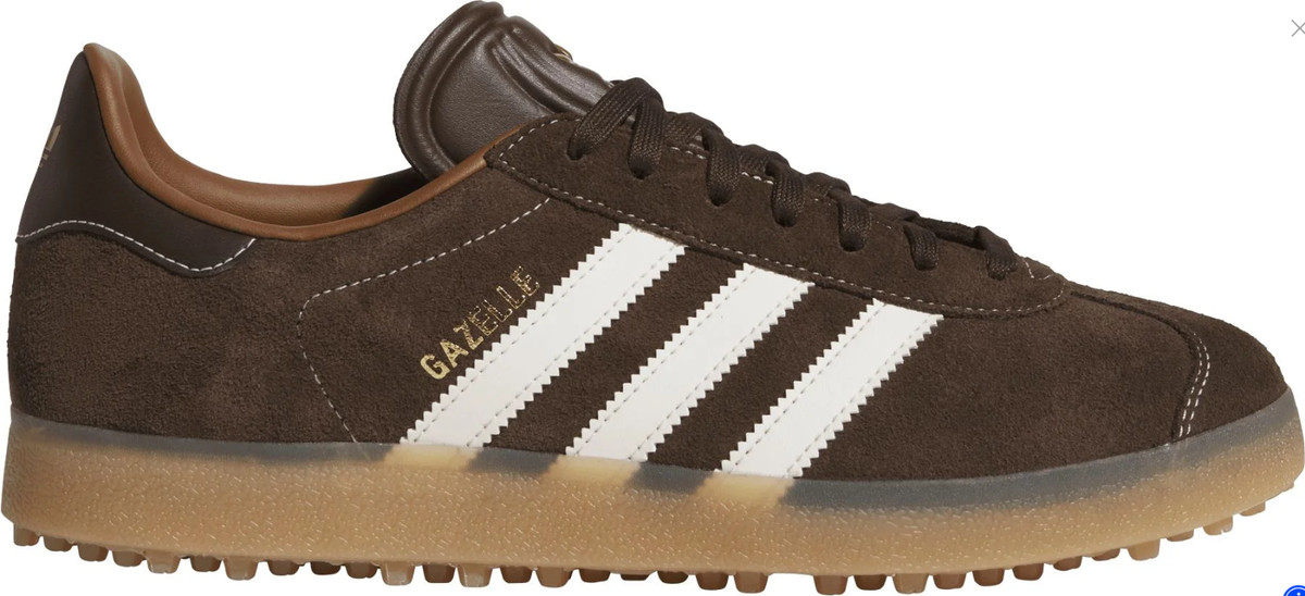 adidas Gazelle Spikeless Golf Shoes 2025-Dark Brown/Chalk White/Gum4 View 2