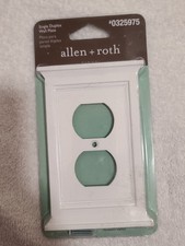 allen roth Capitol White Plastic Single Duplex Wall Plate Model 0325975