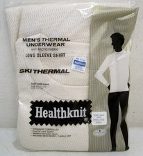 VINTAGE NOS HEALTHKNIT MEN'S SKI THERMAL UNDERWEAR LONG SLEEVE SHIRT SZ 4XL