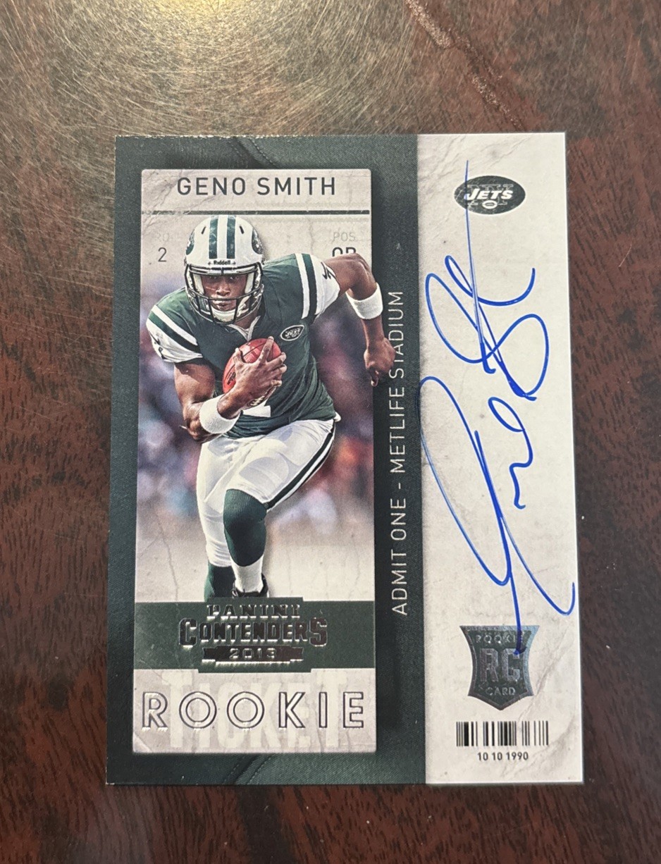 2013 Geno Smith Contenders Auto Autograph Rc No. 211 Jets Qb Rookie Card