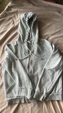 Women s Gray Solid Full-Zip Hooded Hoodie Swe...