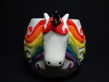 Natural Life Large Ceramic Unicorn Mug  16 oz, Fun, Cute, 3D Rainbow Unicorn Cup