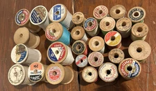 VTG 29 Sewing Thread Various Wood Spools Super Sheen FAIRLOOM Coats Clark
