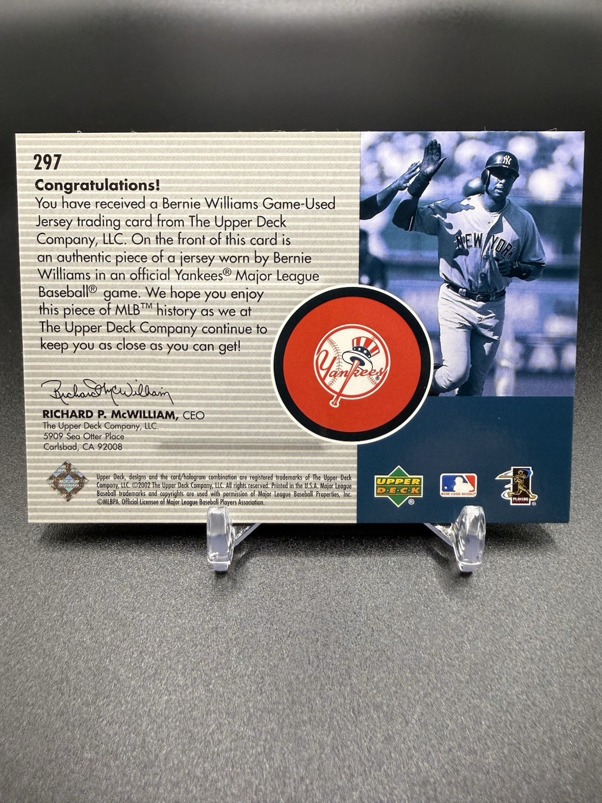 ⚾️🔥2002 Upper Deck Diamond Connection Bernie Williams Game Used Jersey /200🔥⚾️ view 2