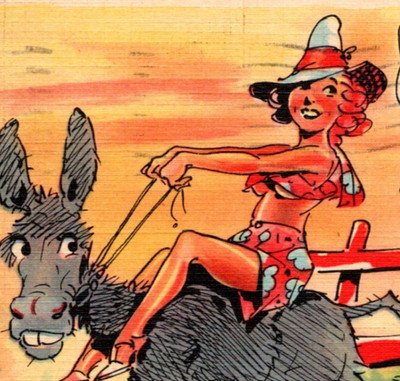 Vintage Postcard Little Behind in My Fun Thats A Fine Little Ass You Have There