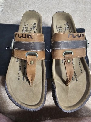 FCUK French Connection Mens Reef Leather Sandals Size 12 Brand New W Box