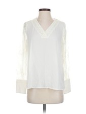 Catherine Malandrino Women Ivory Long Sleeve Blouse S