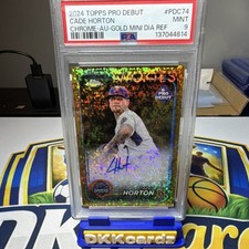 Topps Pro Debut Gold Mini-Diamond Refractor Autograph Cade Horton #PDC-74 PSA 9
