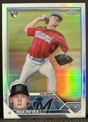Max Meyer 2023 Topps Chrome #104 Rookie Refractor RC Miami Marlins Rookie