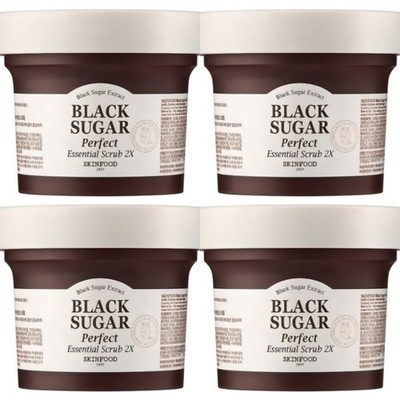 SKINFOOD Black Sugar Perfect Essential Scrub Wash Off Pack 2X 210g*4Pcs