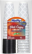 Hefty Disposable Hot Cups with Lids, Insulated Paper Coffee Cups for Tea, Cocoa