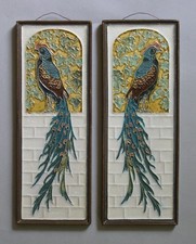 Pair of Royal Delft Cloisonné Tiles ~ Birds