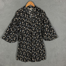 Veronica Beard Samy Shirt Dress Size 6 Black Floral Linen Silk Blend (No Belt)