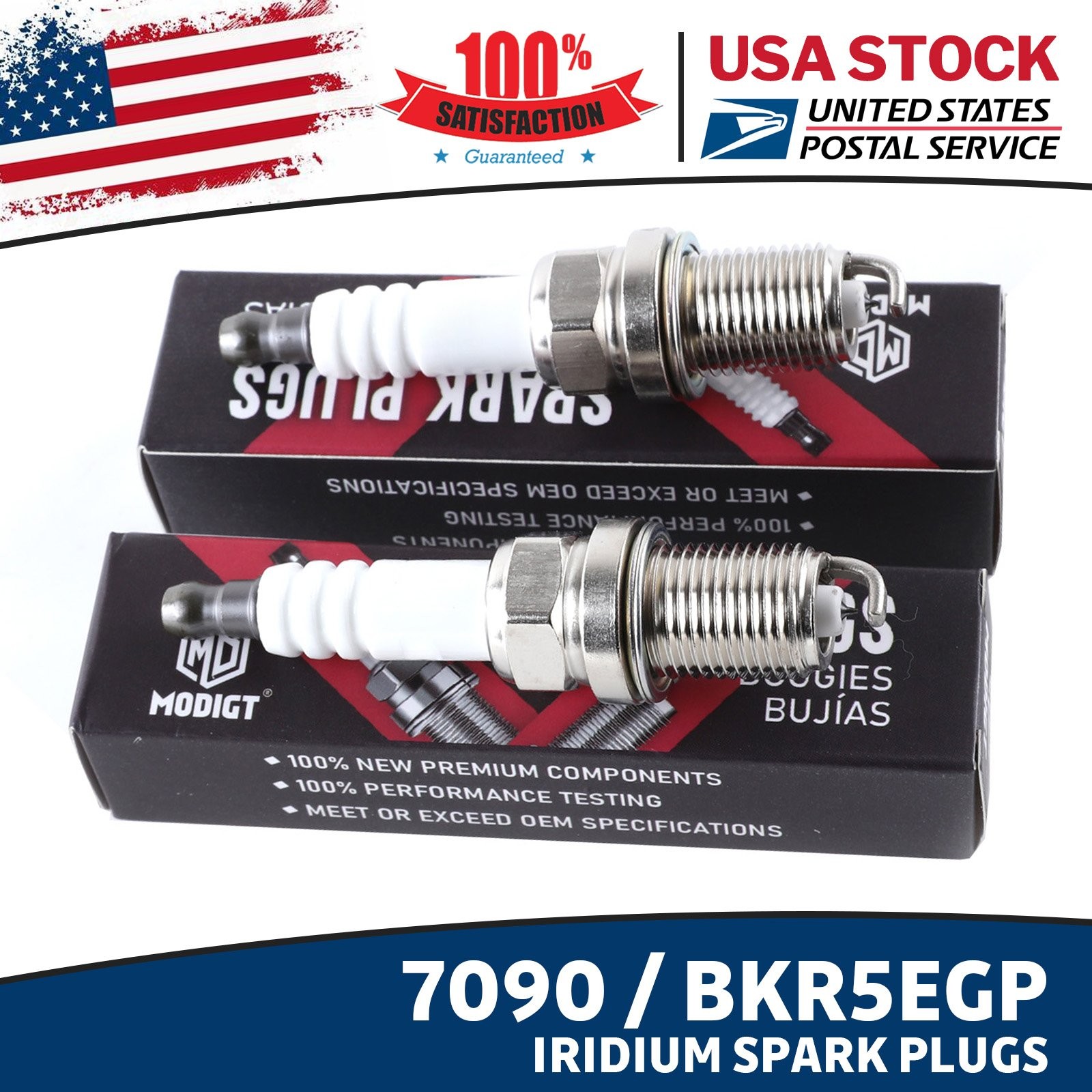 Set of 2 For NGK 7090 Iridium Spark Plugs For Acura Chrysler Nissan Toyota V6