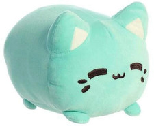 Tasty Peach Aurora 7" Mint Meowchi Plush Stuffed Animal Cat Blue Green Teal