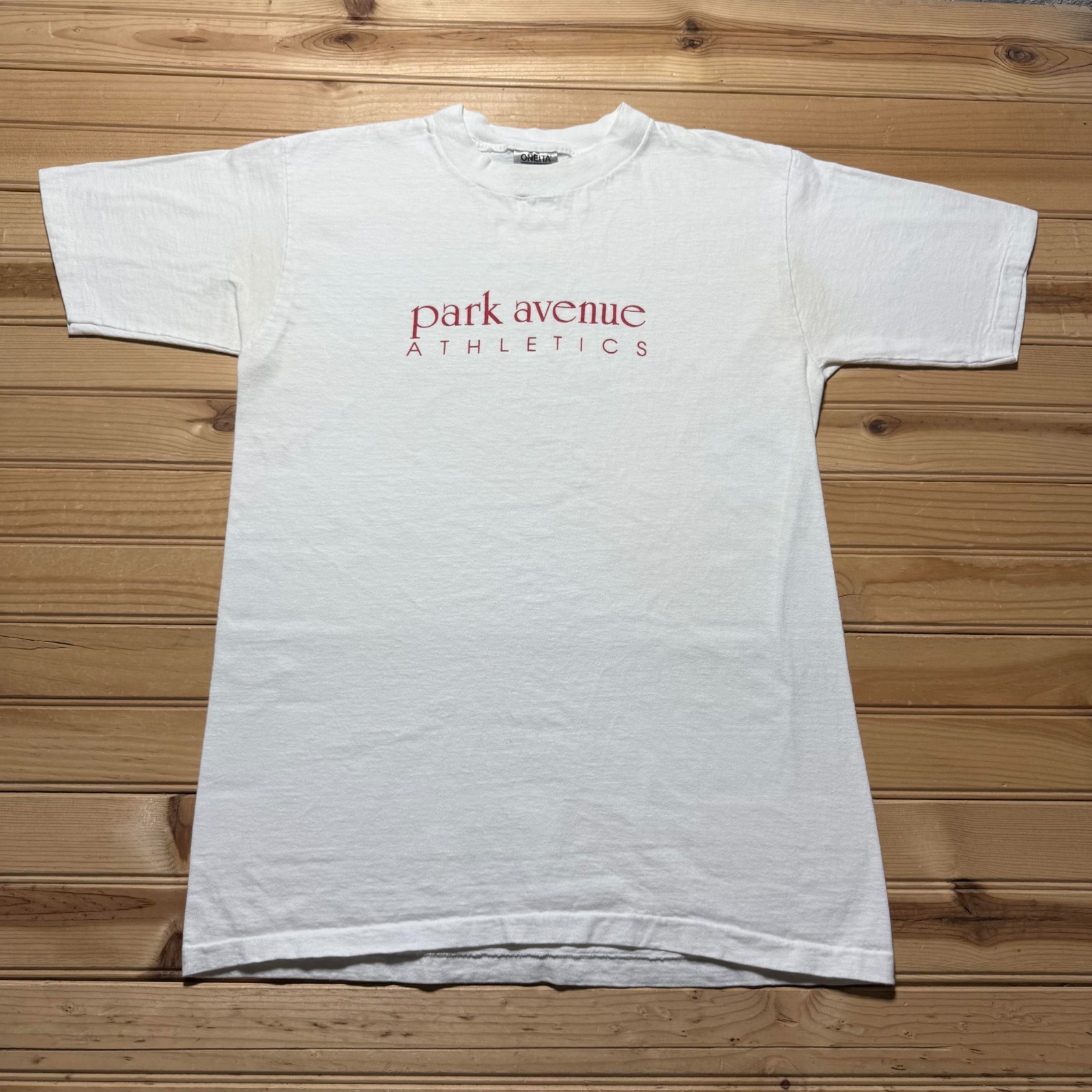 Vintage 90s Park Avenue Athletics Single Stitch Graphic T-Shirt USA Made - Large