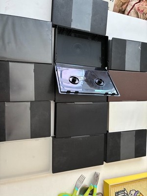 Lot of 13 Vintage Empty  VHS Tape Clamshell Storage Cases-Multicolors