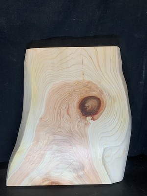 Natural Edged Hinoki Thick Base - 3.8 cm - 40x38 cm - Japanese Cypress-figured