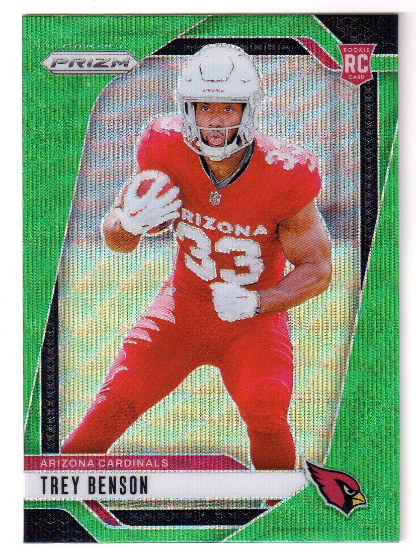 2024 Panini Prizm #392 TREY BENSON 'GREEN WAVE PRIZM' RC! CARDINALS
