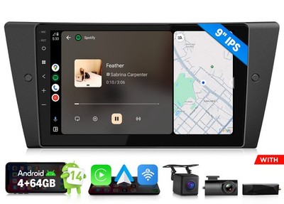 DAB+9'' IPS Android Auto 14 4+64 Autoradio für BMW E90-E93 Navi Radio CarPlay DSP