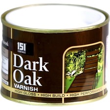 151 Coatings Dark Oak Varnish 180ml Tin High Gloss Paint for Wood