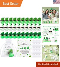 50 Pcs St. Patrick's Day Rubber Duck for Bath Pool 50 Cards 50 Organza Bags 5...