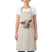 Funny Pig Apron for Women and Men,Cute Cooking Aprons with Color 02