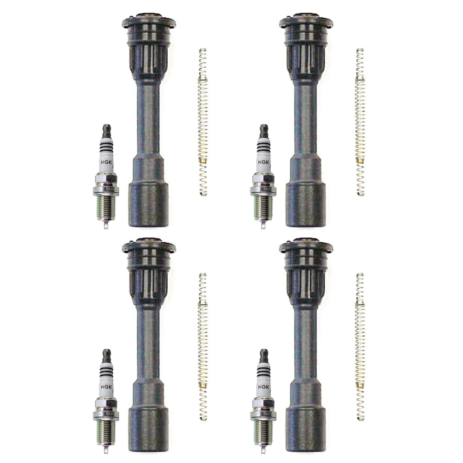 NGK 4 Iridium IX Spark Plugs  Denso Coil Boots Kit for Mazda Protege 2L L4 Gas