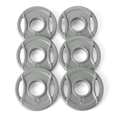 2-inch Olympic Grip Weight Plates, 2.5lb Weights, Set of 6