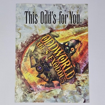 Oddworld Abe's Exoddus PlayStation PS1 PC For You Print Ad/Poster