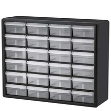 Akro-Mils 24-Drawer Plastic Drawer Storage Cabinet 10724 - Black