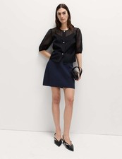 Marks & Spencer Womens Viscose Mini Bodycon Knitted Skirt in Midnight Navy - M&S
