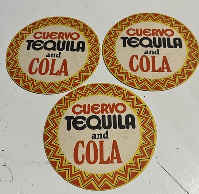 Cuervo Tequila The Spirit of Mexico Cola Beer Mat Coaster Vtg x 3 Man Cave Bar