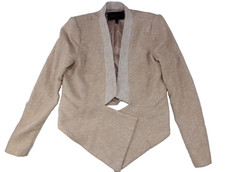 BCBG Max Azria Oatmeal Waterfall Open Front Blazer Jacket Women  s S