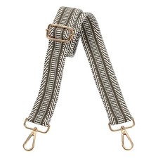 Purse Straps Replacement Crossbody with Light Gold Buckle, Stripe Gray