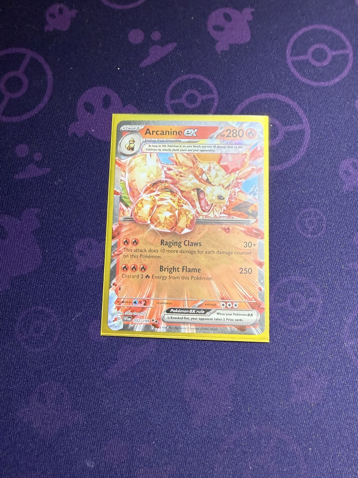Arcanine ex Double Rare 032/198 Scarlet & Violet Base Set POKEMON NEAR MINT