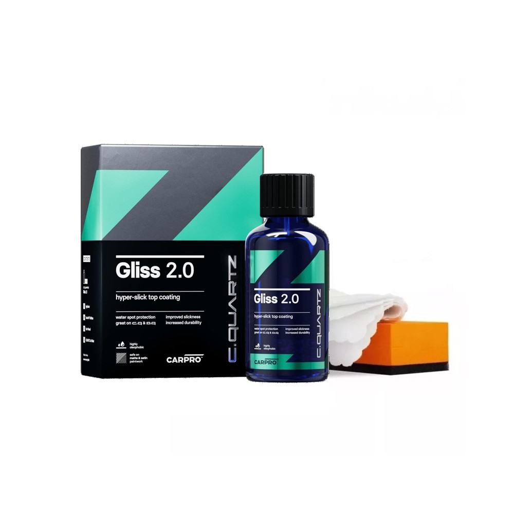 CarPro Gliss 2.0 CQuartz Hyper Slick Top Coating 50ml & Extremely Hydrophobic
