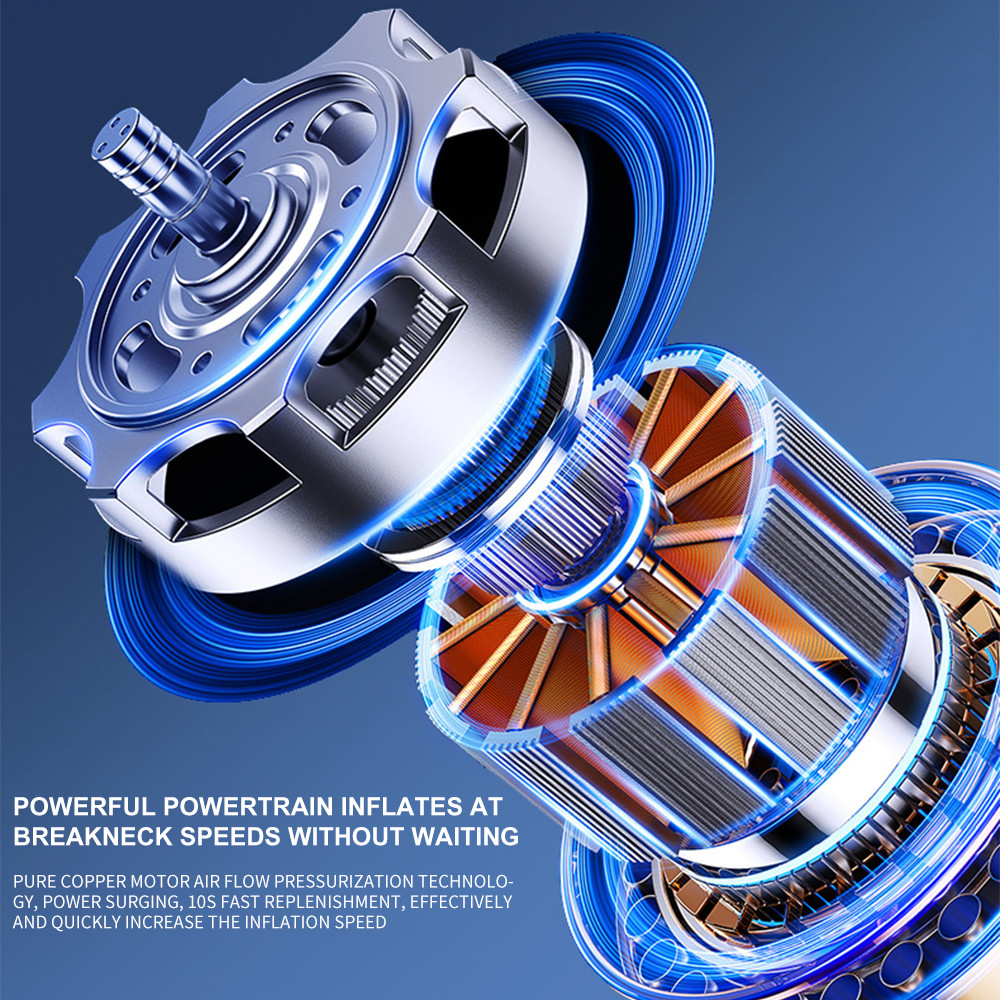 150 PSI Air Compressor Tire Inflator Fits Car Moto Bike Tires Air Pump Cordless