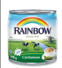 Rainbow Evaporated Milk Cardamom Flavour 170g x 4 (Pack of 6) – Total 24 Cans