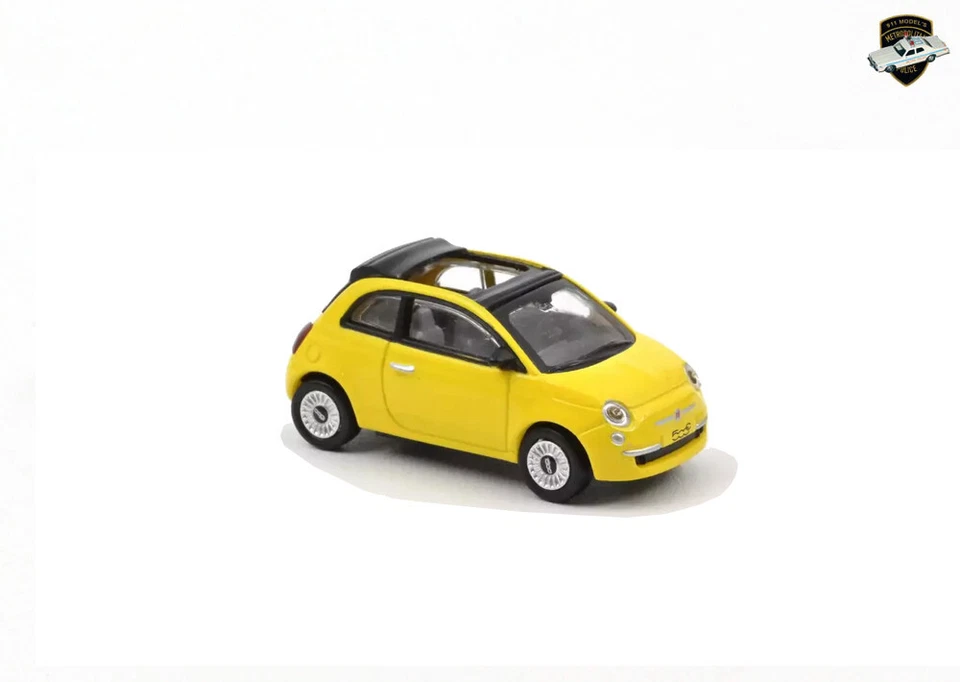 FIAT 500C 2009 - Voiture compacte cabriolet jaune yellow car - 1/87 NOREV 770059 - Photo 1/1