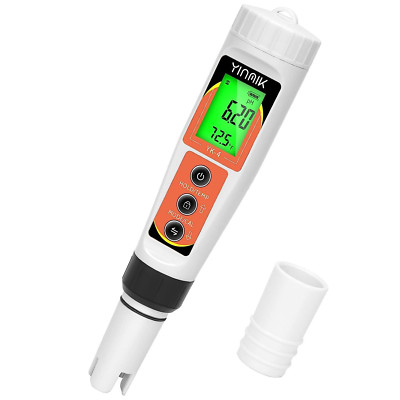 YINMIK PH Meter, Digital 4 in 1 EC TDS Temp Meter for 4 1 pH Tester 