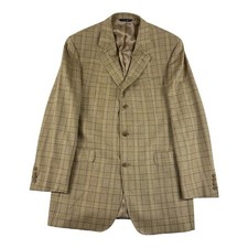 Brooks Brothers 1818 Madison Golden Brown Green Checked Mens Blazer Size 42XL