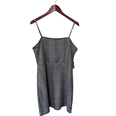 NWT NEW Express Black White Plaid Mini Camisole Dress Size Large