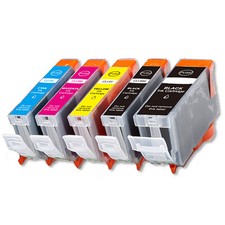 5PK Combo Printer Ink chipped for Canon PGI-5BK CLI-8 MP500 MP530 MP600 MP610