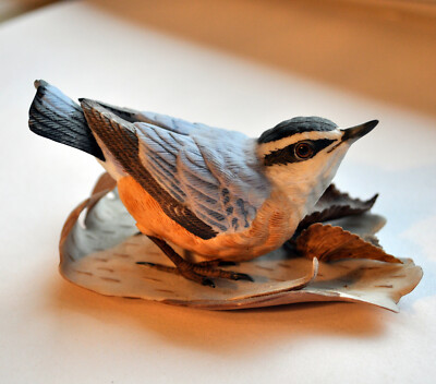 Kanada Kleiber /lebensechter Vogel aus Porzellan / Lenox / Red breasted Nuthatch
